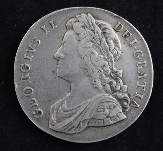 A George II silver crown, 1739,